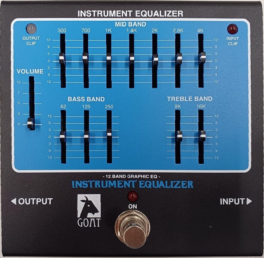 ギター goat blue instrument equalizer GOAT Instruments BL-Q Blue Series 12-Band EQ Pedal Boxed
