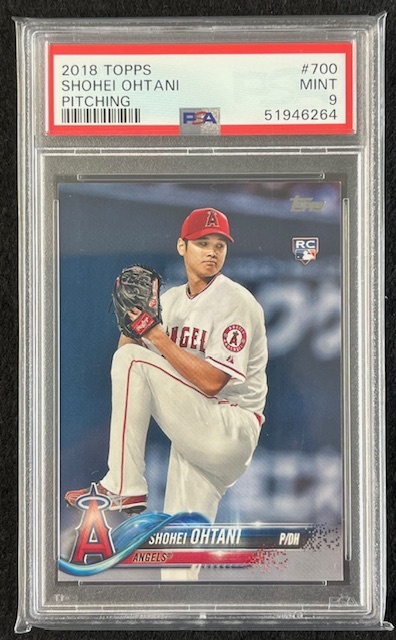 2018 Topps Ref Ohtani /569 RC PSA9 大谷 2018 Topps Update #US1 Shohei Ohtani Pitching In Red Jersey